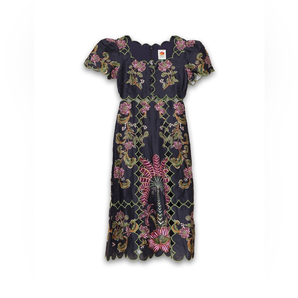 NWT Farm Rio Black Ravenala Short Sleeve Maxi Dress - Picture 7 of 11
